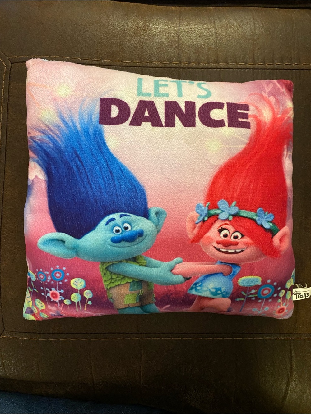 DreamWorks Trolls 2016 Let’s Dance 16x16 Square Pillow Poppy and Branch
